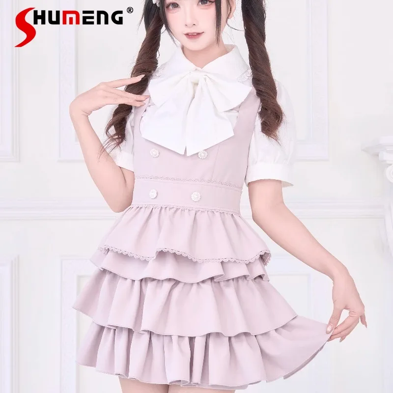Y2k Chic Design Sense Two-wear Vest Skirt And Shirt Mass-produced Japanese Lolita Subculture Slim-fit Single-breasted Top Blusas