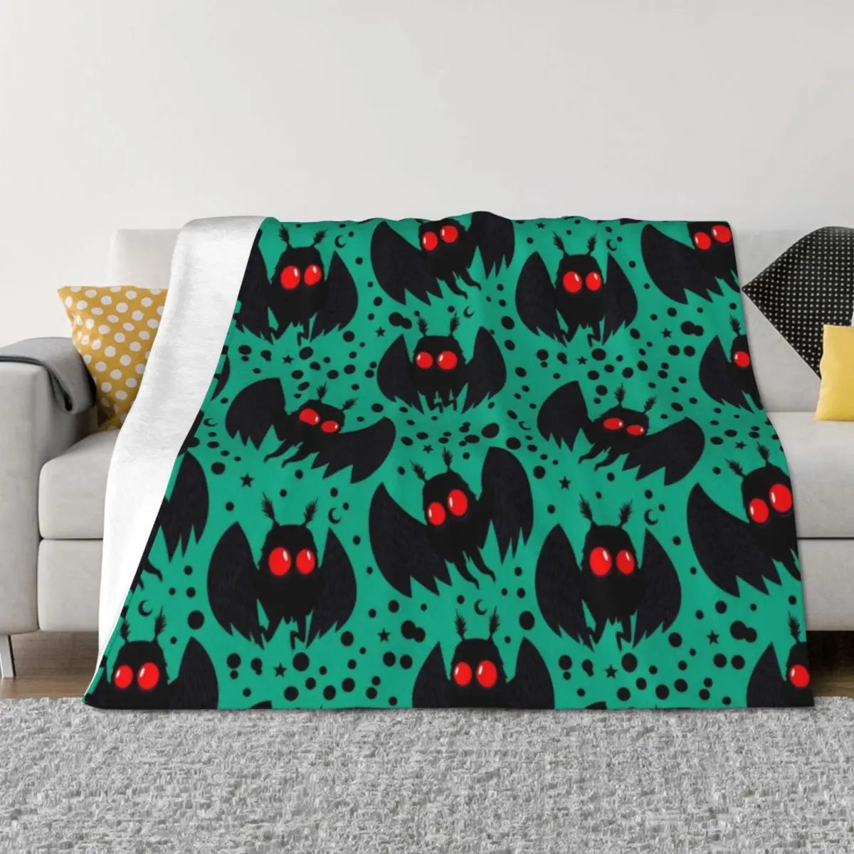 

Mothman Green Night Throw Blanket Hair Weighted Soft Plaid Baby Blankets