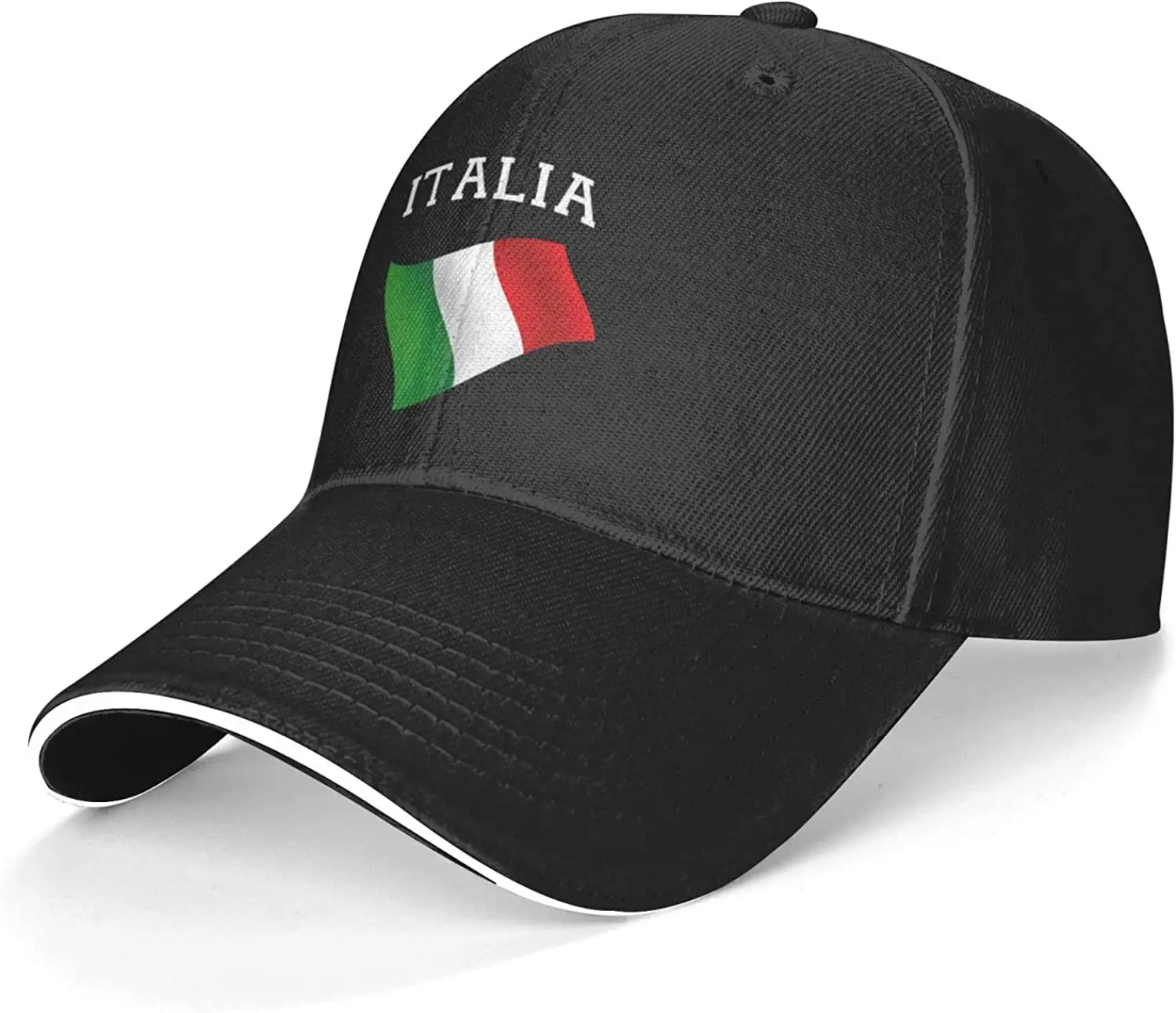 Italy Italian Flag Sandwich Hat Adjustable Baseball Cap Casquette Fit Men and Women Dad Caps Mens Cap Four Seasons Casual