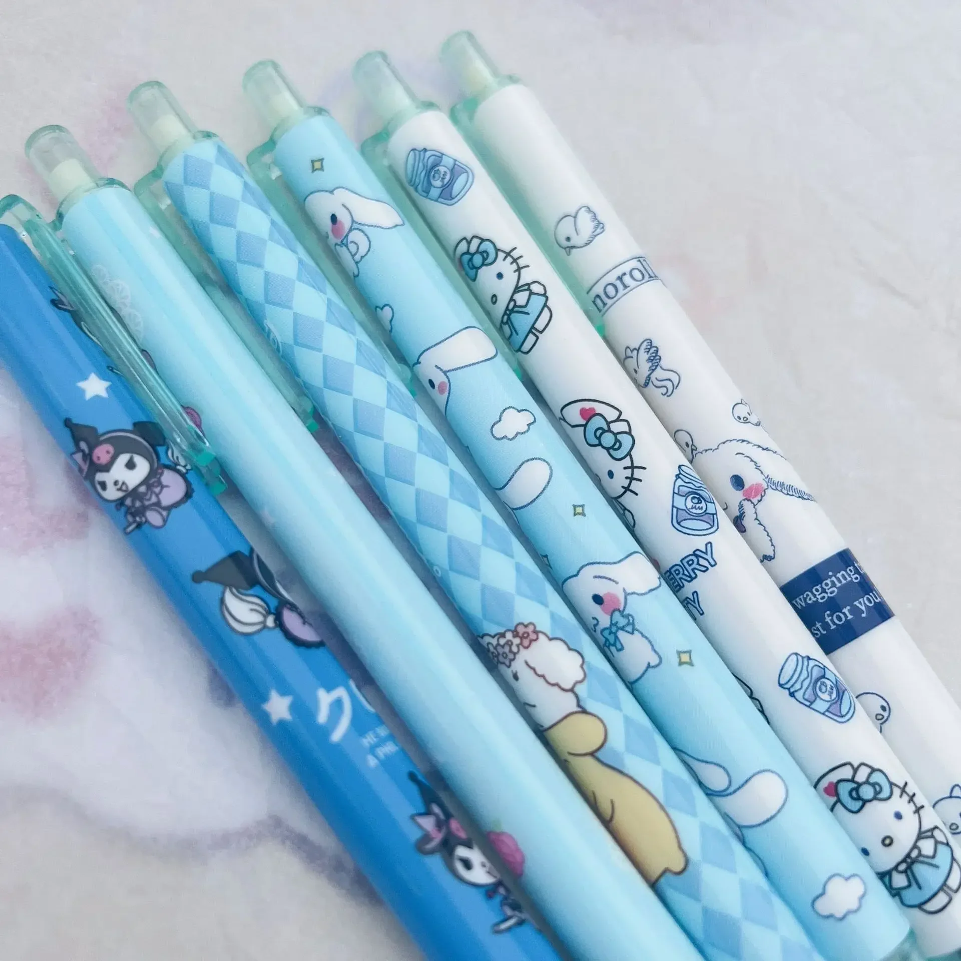 Sanrioed Kawaii Anime Cartoon series HelloKitty My melody Kuromi Cinnamoroll Creative high-value cute girly gel pen student gift