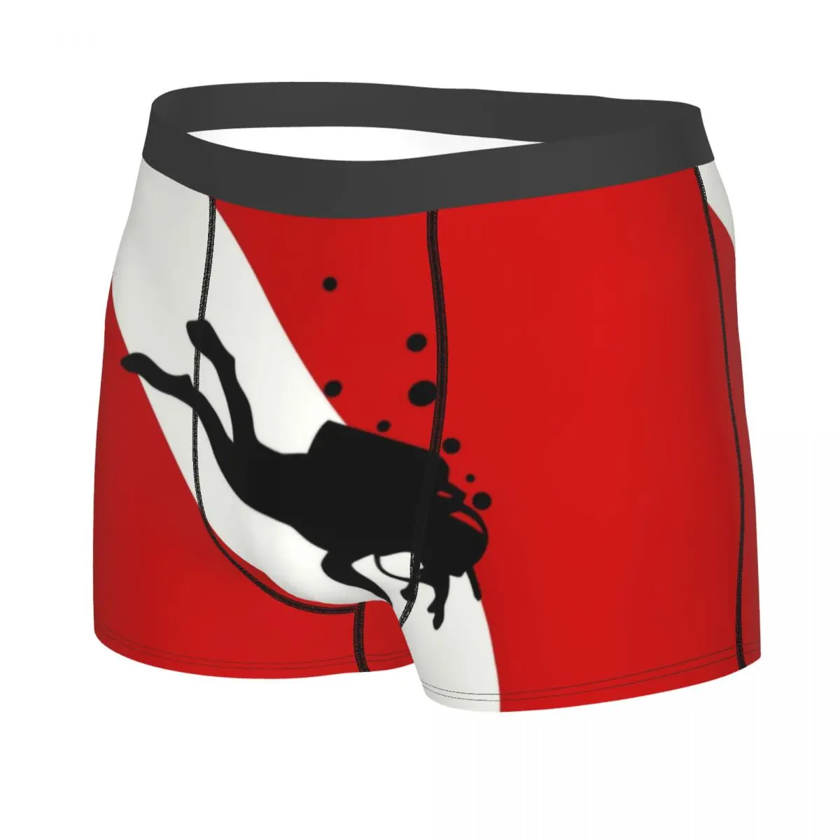 Custom Cool Scuba Dive Flag Bubble Boxers Shorts Underpants Male Breathbale Diving Diver Briefs Underwear