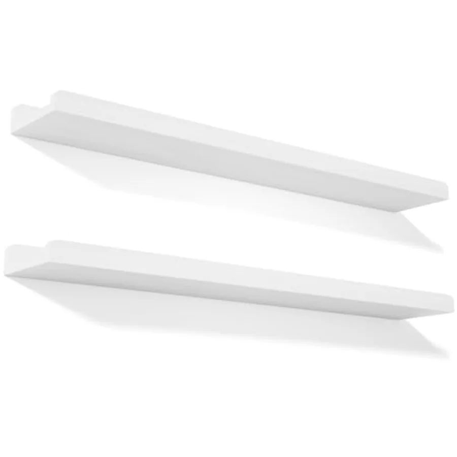 

36 Inch Long Floating Shelves Wall Mounted Set of 2, Large Wood Wall Shelves for Storage, Rustic Hanging Shelves for Display, B