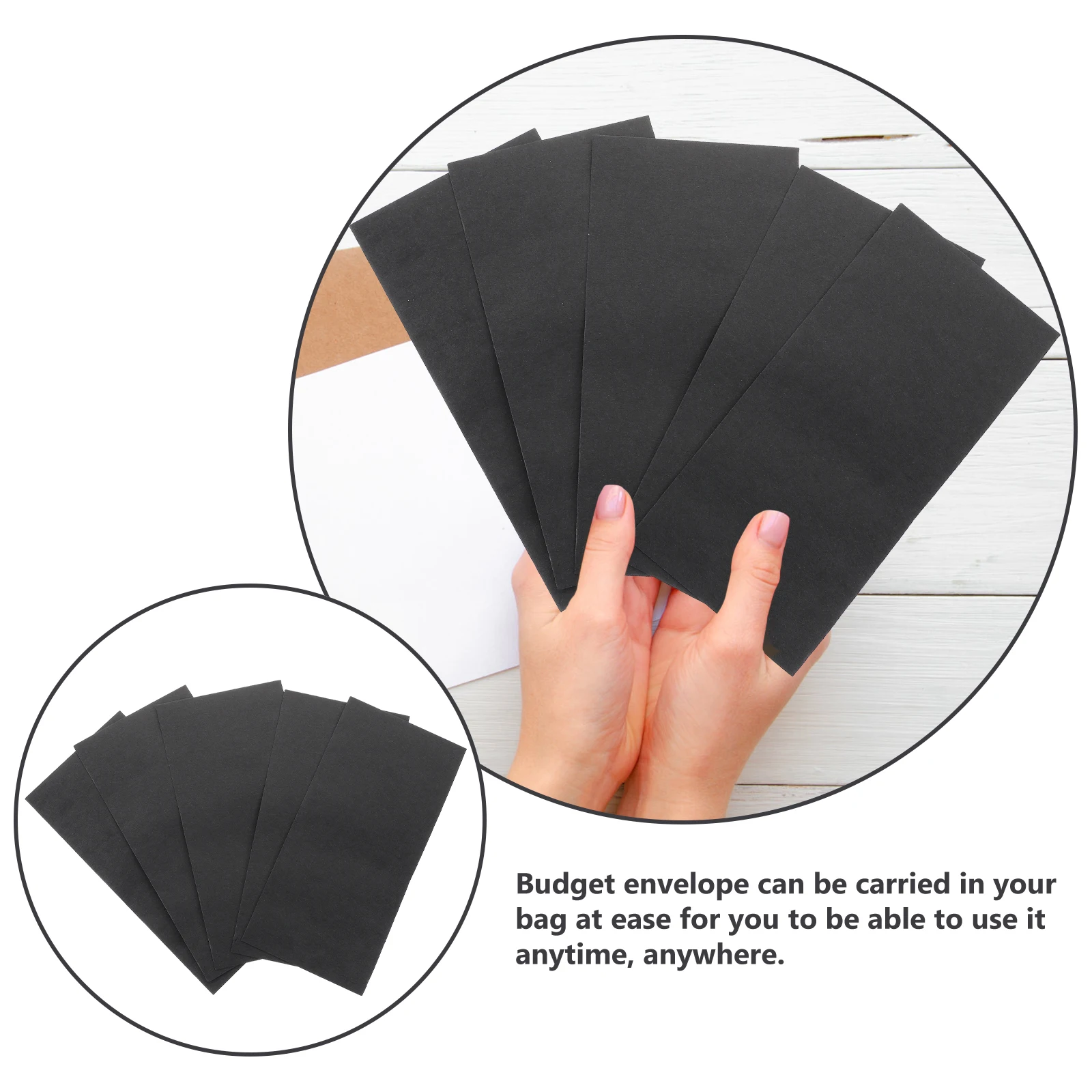 

Lunch Cash Envelope Money Bag Holder for Chinese Style Black Paper Security Envelopes