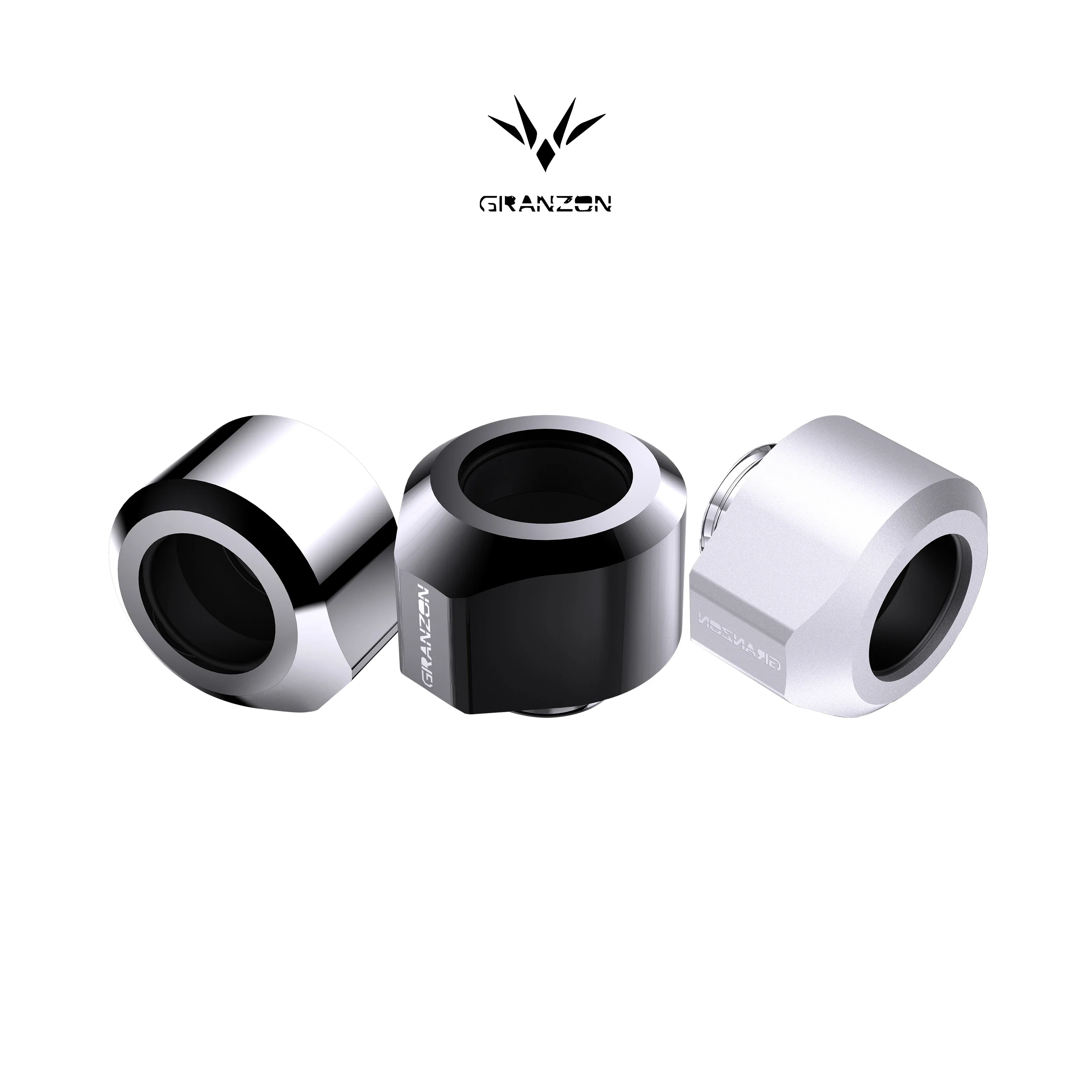 Granzon G1/4'' OD14mm Hard Tube Fitting for PC Water Cooling Acrylic PETG Pipe / Black Silver White Anti-off Connector ，GD-FT14