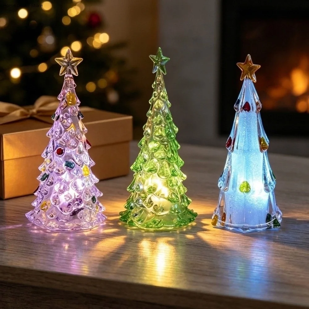 Luminous Christmas Tree Lamp Glowing Atmosphere Christmas Tree Night Light LED Colorful Xms Eve Candle Lights Christmas Ornament