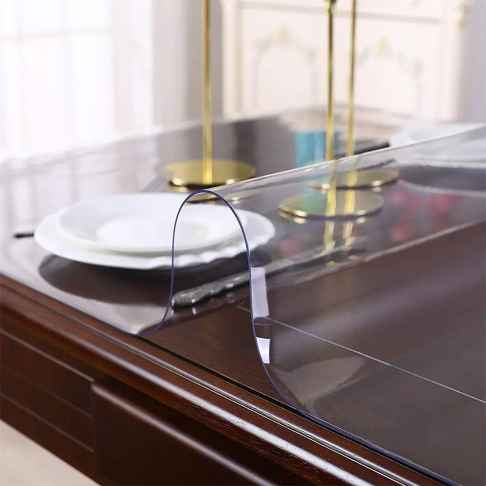 

Clear Table Cover Protector 36 X 64 Inch 1.5 Mm Thick Pvc Plastic Desk Protector Clear Desk Mat Waterproof Table Pad For Dining