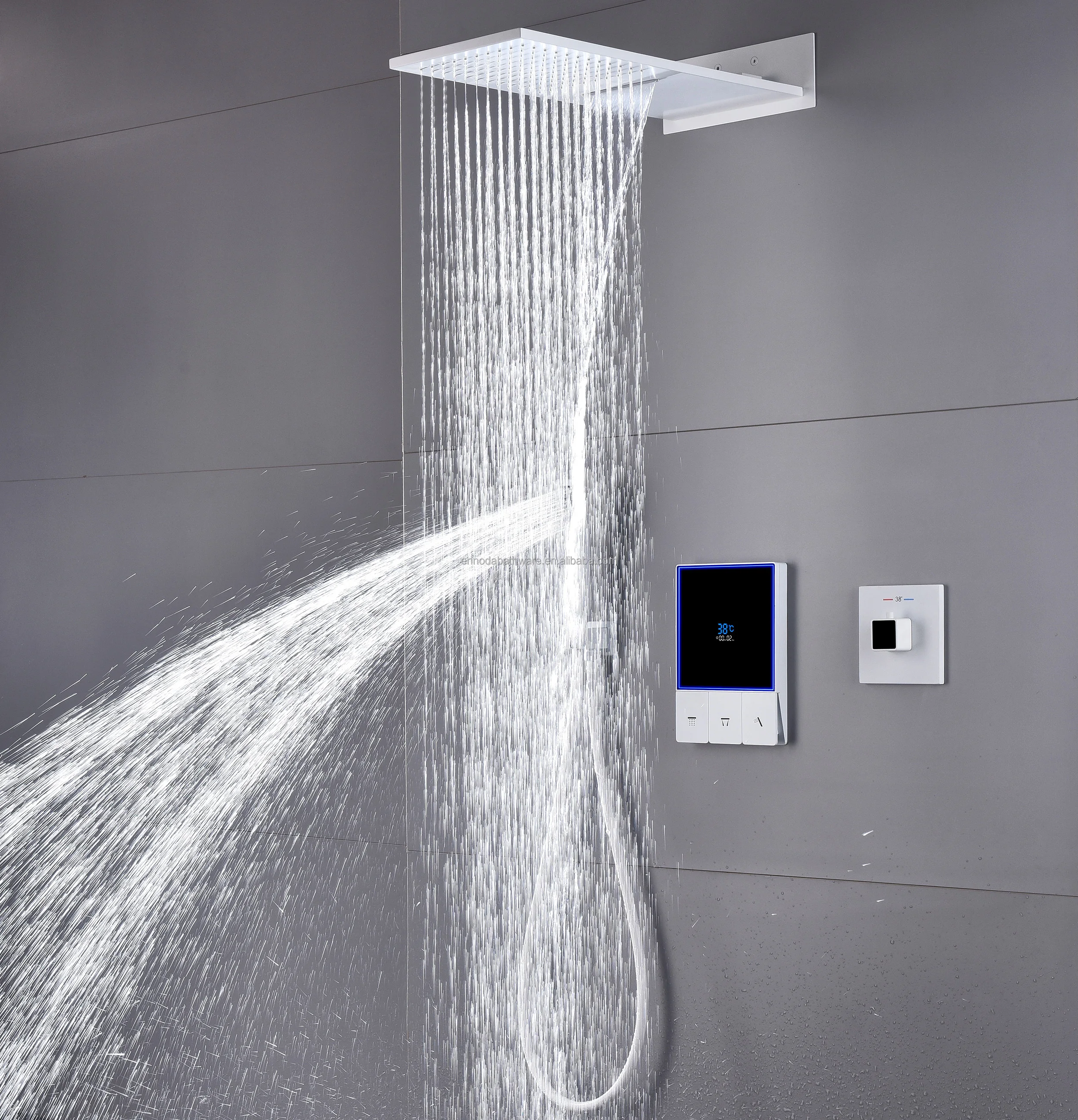 Nieuwste witte massief messing - Thermostatic Mixing Valve Digital Display recensie en prijs