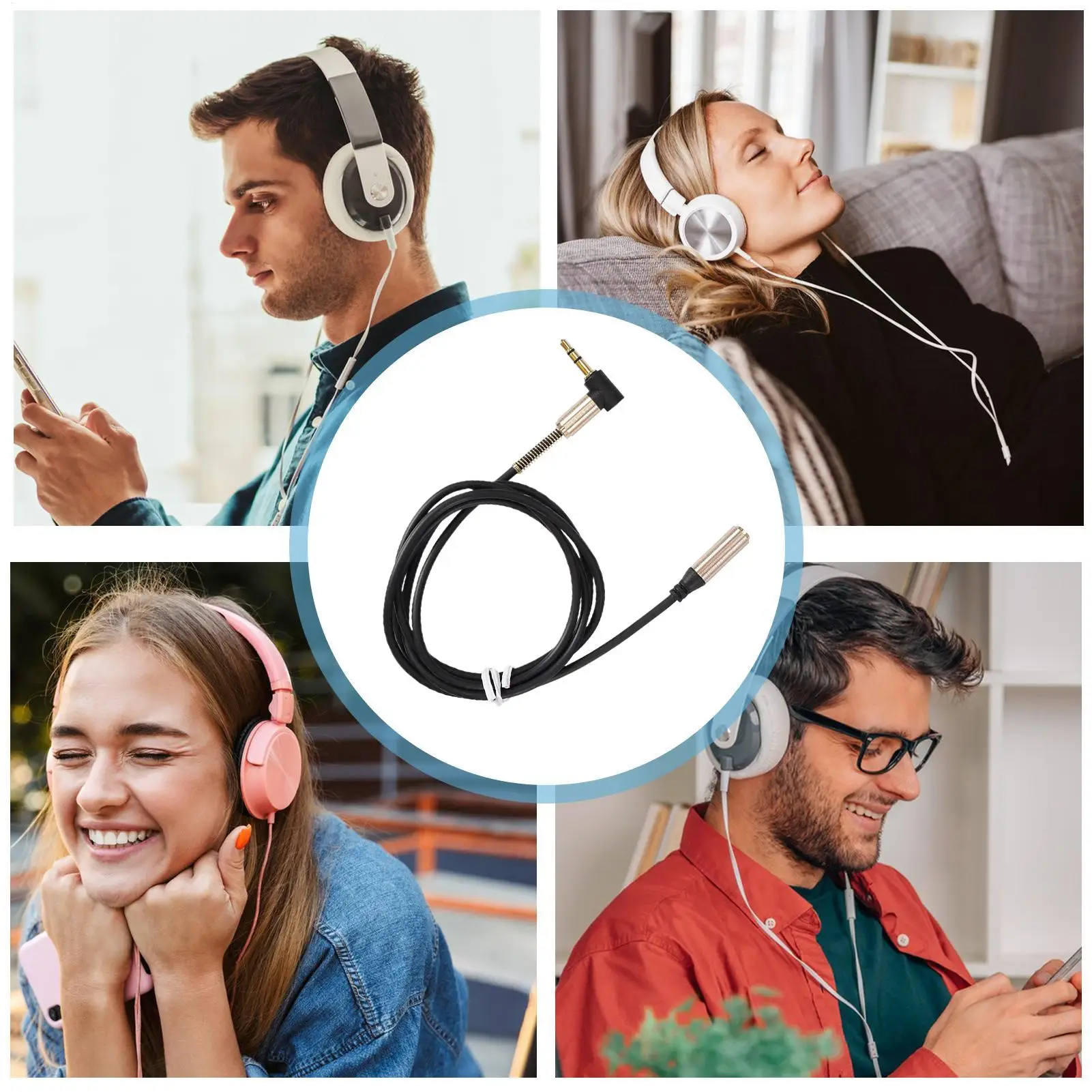 Audiokabel Man-vrouw Audiostekker Adapter Luidsprekerstekker Accessoires Veelzijdige lichtgewicht verlengkabel voor mobiele telefoons