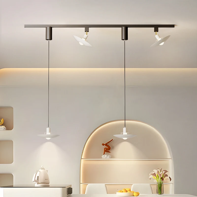 

New Restaurant LED Pendant Lights Modern Simple Dining Room Table Bar Lights Long Strip Spotlight Indoor Lighting Fixtures