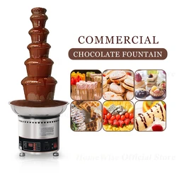 HomeWise Chocolate Fountain Stainless Steel Chocolate Waterfall Machine Melting Warming Function 4/5/6/7 Tiers Commercial Use