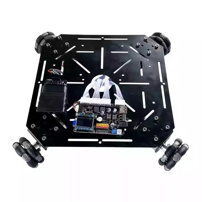 ROS 4WD-carrito de ruedas omnidireccional, chasis de acero, tracción en las 4 ruedas, rueda Universal, vehículo móvil, Robot, tanque RC, Kit programable