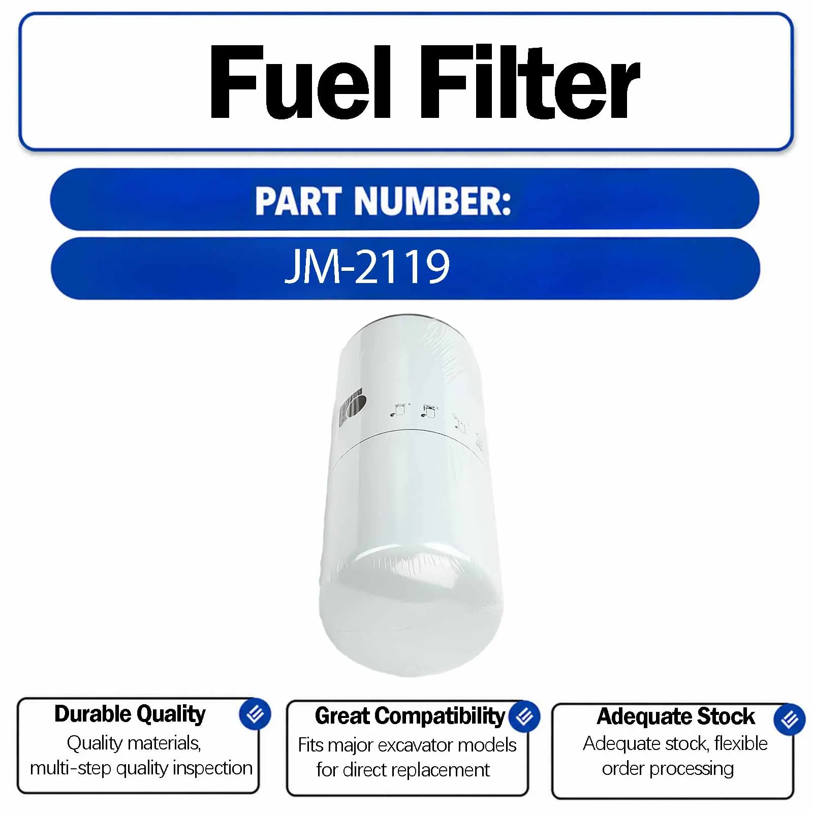 Oil Filter JM-2119 For Lovol FR600E2-PD FR520E2-HD FR480E-HD FR510E-HD FR450 FR470 FR480E Crawler Excavators