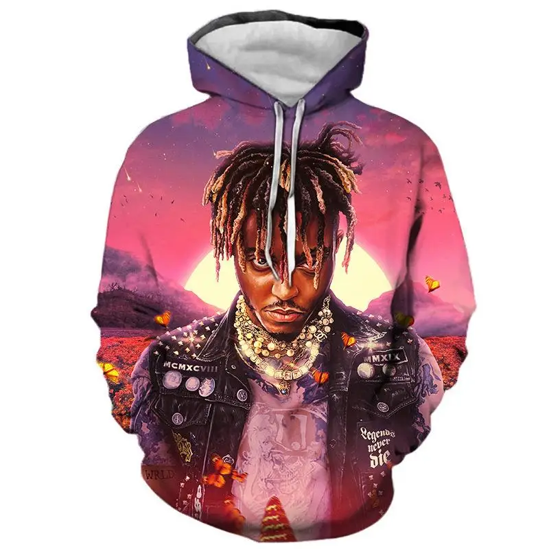 

Fashionable Long Sleeve Hoodie Printed Neuter Hip Hop Rapper 3D Digital You Sweatshirt Unisex Comfortable Fit Streetwear