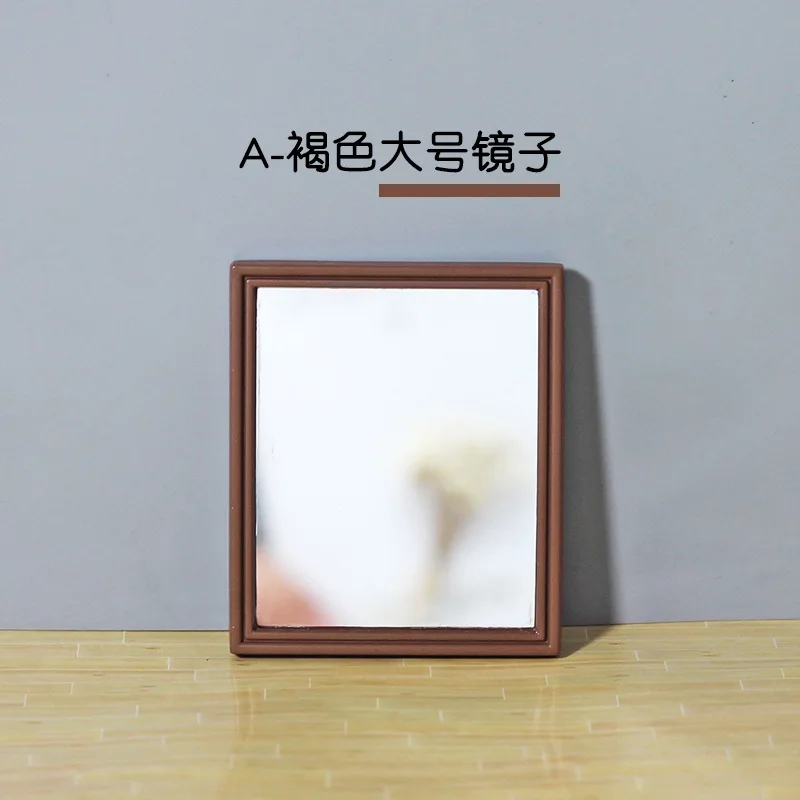 1:12 Retro Scandinavische stijl Mini Make-upspiegel Poppenhuis Ornament Accessoires Micro-scène Decoratie Creatief Miniatuur Speelgoedmodel