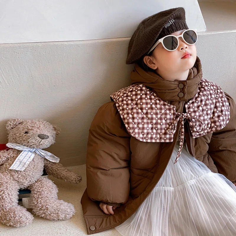 Детские зимние пальто, новинка 2024, зимние толстые куртки для мальчиков и девочек, шаль унисекс, теплая повседневная верхняя одежда, детская модная одежда с капюшоном