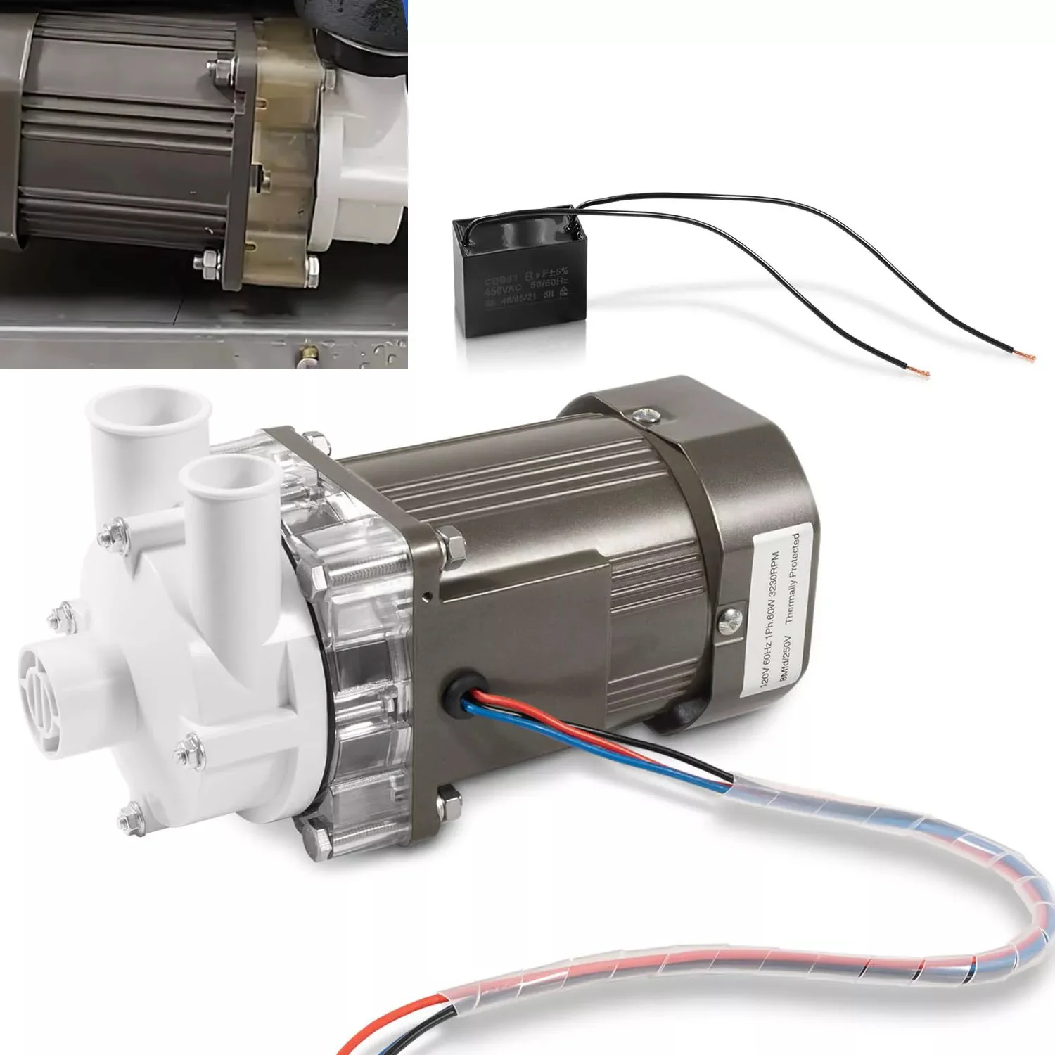 TM S-0730 Ice Machine Motor Replacement for Hoshizaki KM Series Ice Machines 120V 60W，Water Pump Motor Assembly for Hoshizaki