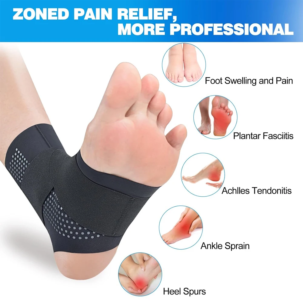 Ankle Support Brace Foot Sleeve with Compression Wrap for Sprained Foot,Tendonitis,Plantar Fasciitis,Football,Basketball,Running