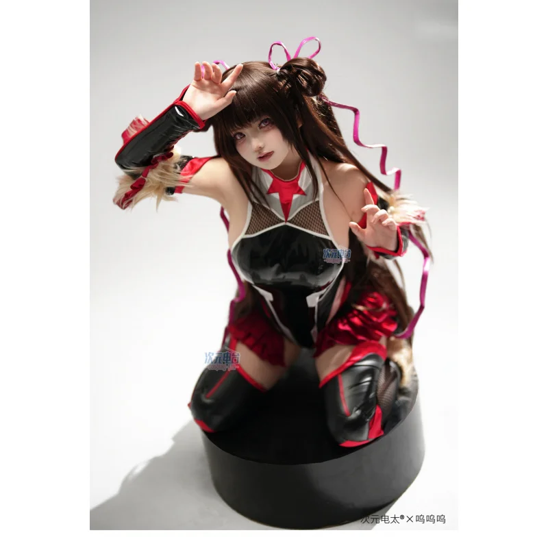 美月士蘭音ゲームアクションタイマンインコスプレ衣装女性の革ジャンプスーツ小道具ウィッグハロウィンクリスマス新しい制服 1