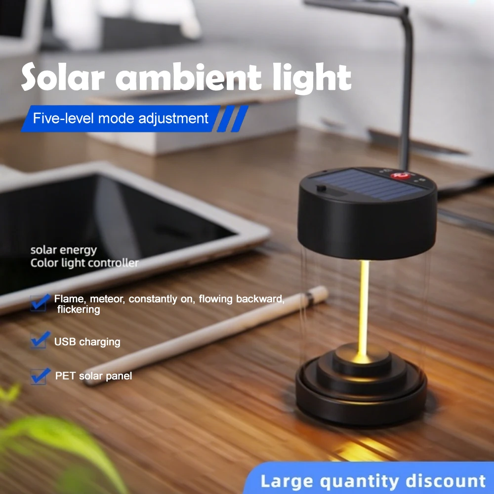 1-2PC Solar Lanterns Outdoor 5 Modes Rechargeable LED Solar Night Light Ornament Outdoor Weddings Celebrations Picnics Camping