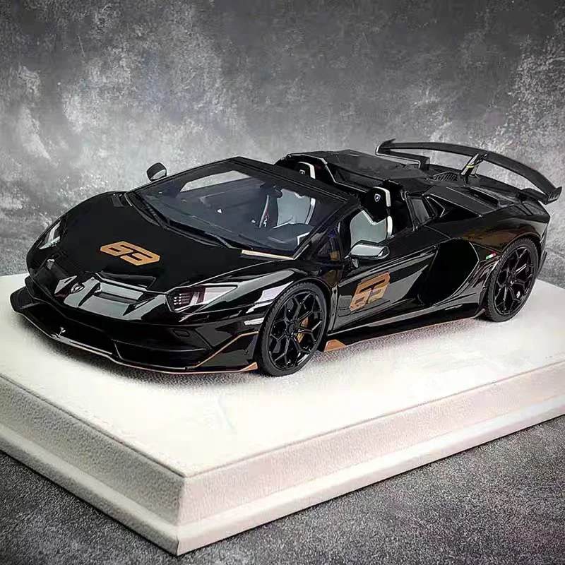 

1/32 Lamborghini Aventadors SVJ 63, модель гоночного автомобиля из сплава, литая под давлением металлическая модель спортивного транспортного средства, звук и свет, детская игрушка в подарок
