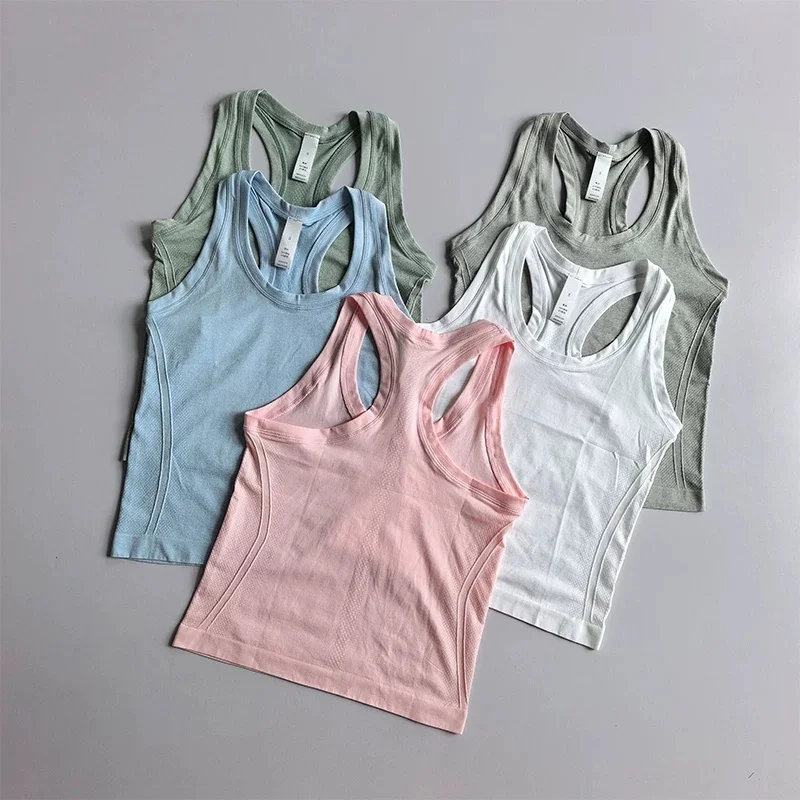Sportliche Damen-Yoga-Top mit Racerback, schnelltrocknend, einlagig, schmal geschnitten, elastisch, Fitness-Oberteil, ohne integrierten BH, ideal für Pilates-Training. – Detail 16