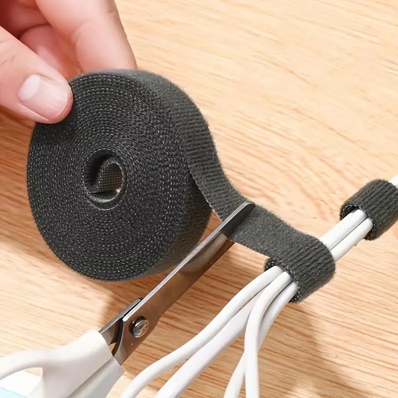 [Wire Organizer Straps] 1pc Five Meters Long Self-Adhesive Hook and Loop Cable Ties, Wire Organizer Straps for Fixing Wires with