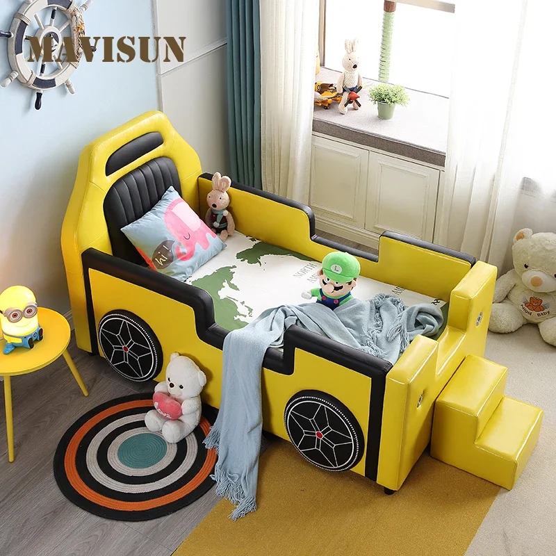 Creative Design Children Beds Boy Guardrail Widening Single Children Beds Baby Cartoon Camas De Dormitorio Bedroom Furniture