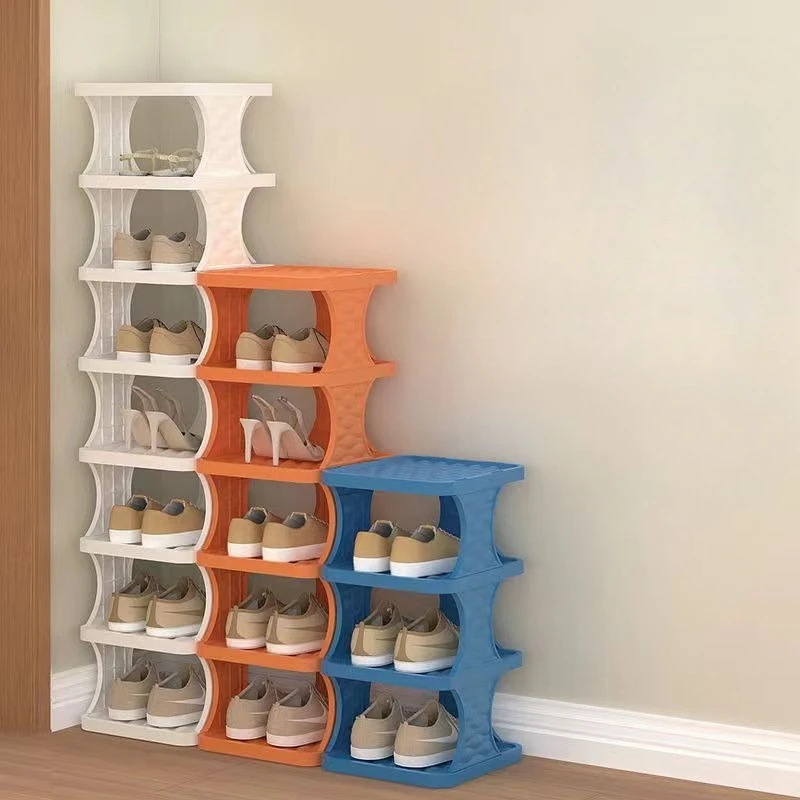 

Spanish Simple Shoe Hangers Shelf Entrance Dormitory Rental House Plastic Shoe Rack Living Room Economy Wardrobe Storage Tools