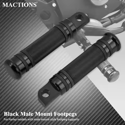 1Pair Motorcycle Black Foot Pegs Rider Rear Front Pedal Footrest For Harley Touring Sportster 883 1200 XL Softail Dyna Low Rider