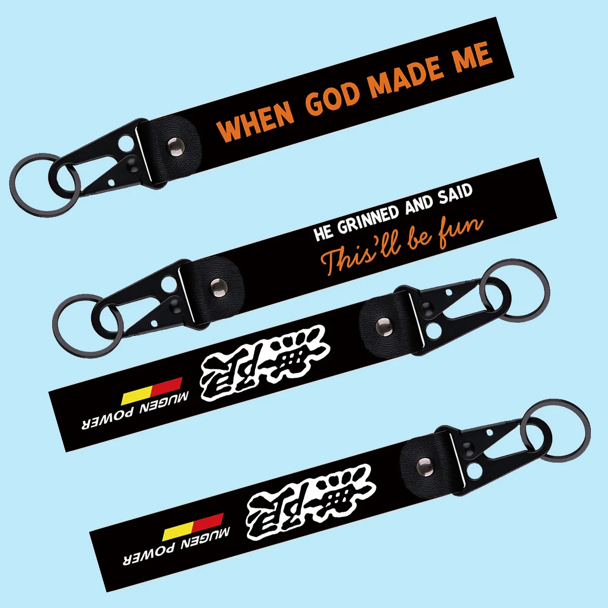 

"When God Made Me" Quotation Keyring Car Motorcycle Black Removable Keychain Men Women Fashion Keys Accessories Gifts For Friend