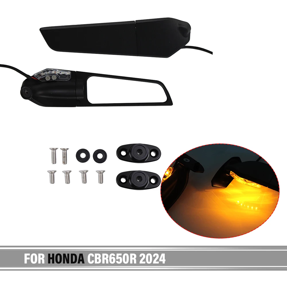 

For Honda CBR650R CBR 650 R 2024 Motorcycle Side Mirrors Wind Wing Mirror Modified Wind Wing Adjustable Rotating Rearview Mirror