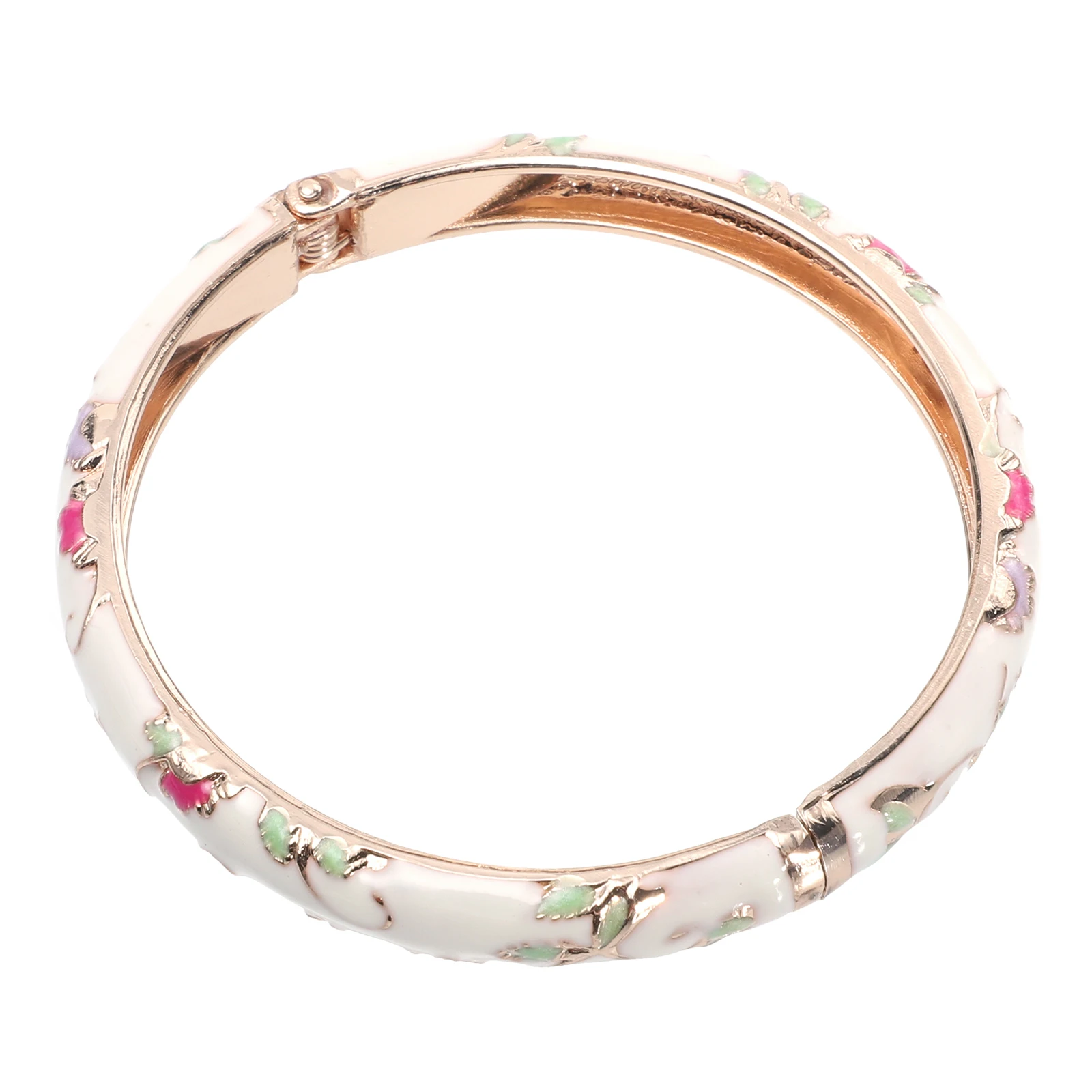 

Exquisite Floral Bangle Bracelet Ethnic Style Jewelry Creative Wrist Adornment for Women Daily Wear Gift Open Bracelet