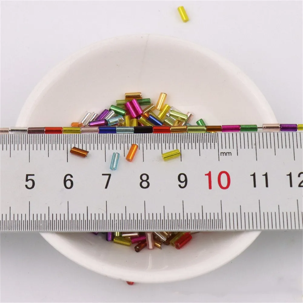 2*2mm 2*4mm 2*6mm silber gefüllte Rohr perlen hand genähte Perlen Reis perlen DIY handgemachtes Armband Zubehör h Rohr Großhandel. – Detail 6