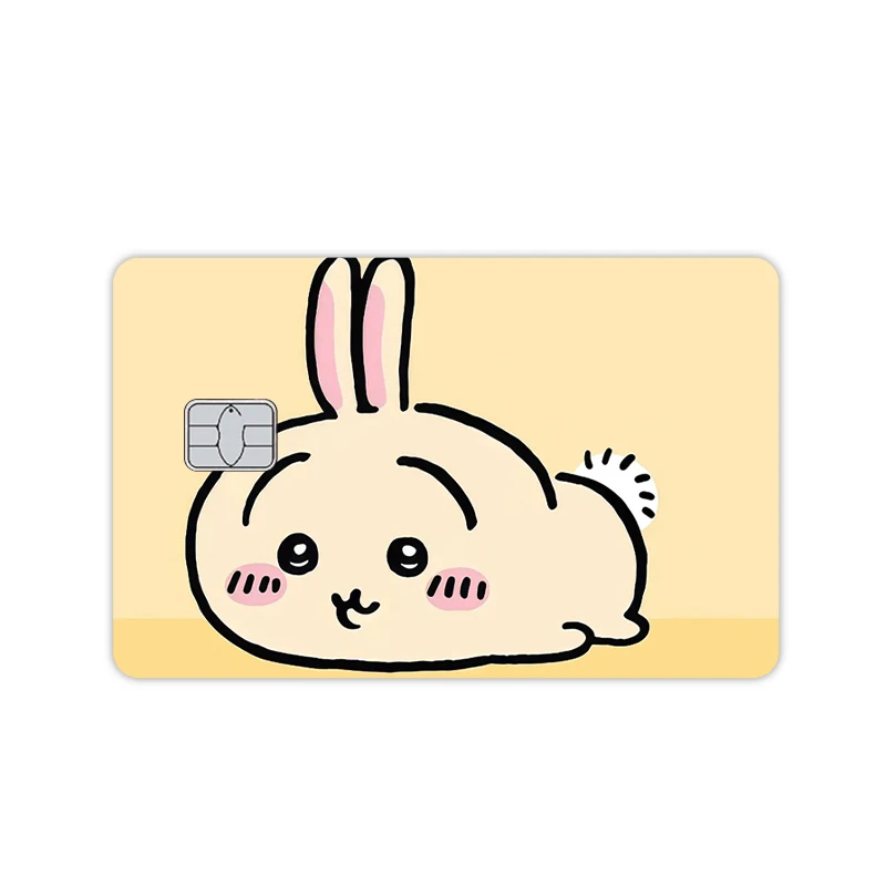 أنيمي الكرتون Diy Usagi Hachiware لطيف بطاقة الخصم الائتمان مقاوم للماء غطاء الفيلم ملصقات الجلد Kawaii ملصق مائي الشريط الجانب الأمامي غطاء