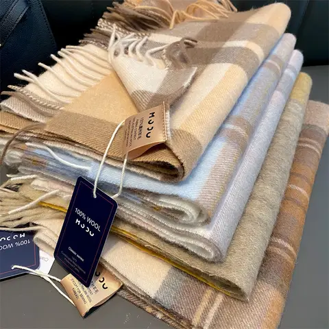 Australisk ull vinterhalsduk Damhalsdukar Vuxna halsdukar för damer 100% ullhalsduk kvinnor Moderiktig kashmirponcho 10 best sales kashmirullsjalar - №8