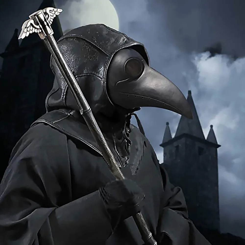

Plague Doctor Costume Mask Faux PU Leather Bird Beak Steampunk Halloween Cosplay Party Props Coolest Creative Props