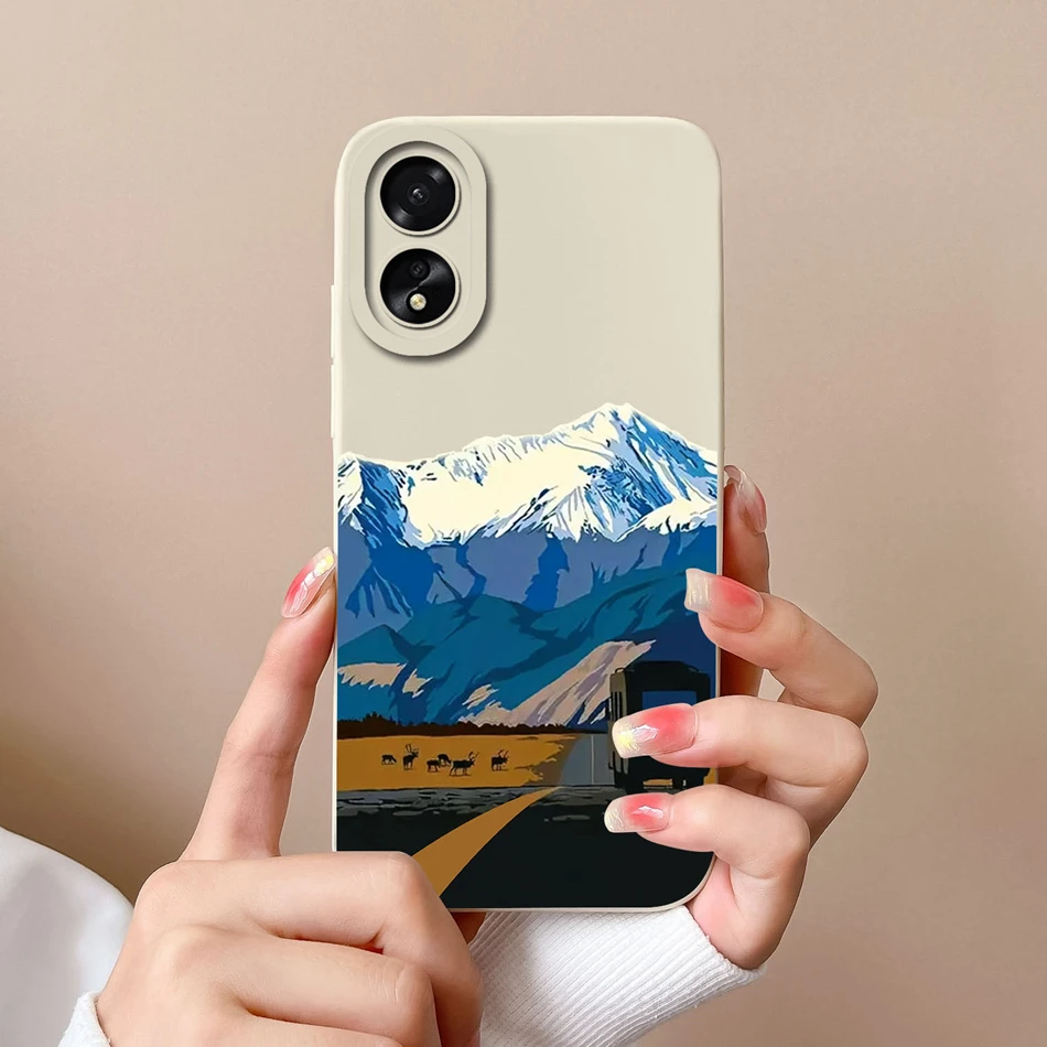 เคสโทรศัพท์กันกระแทกซิลิโคนเหลวแบบนิ่ม18 OppoA38, เคสโทรศัพท์ A18 A38 OPPO ลายการ์ตูนสำหรับ OPPO