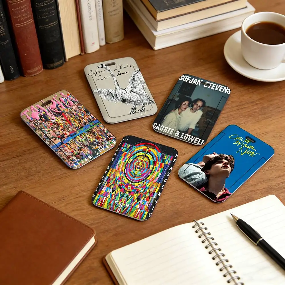 

Singer S-Sufjan Stevens Lanyard Pull Back Clip Holder and Card Holder Rotating Back ID Card Family Gift