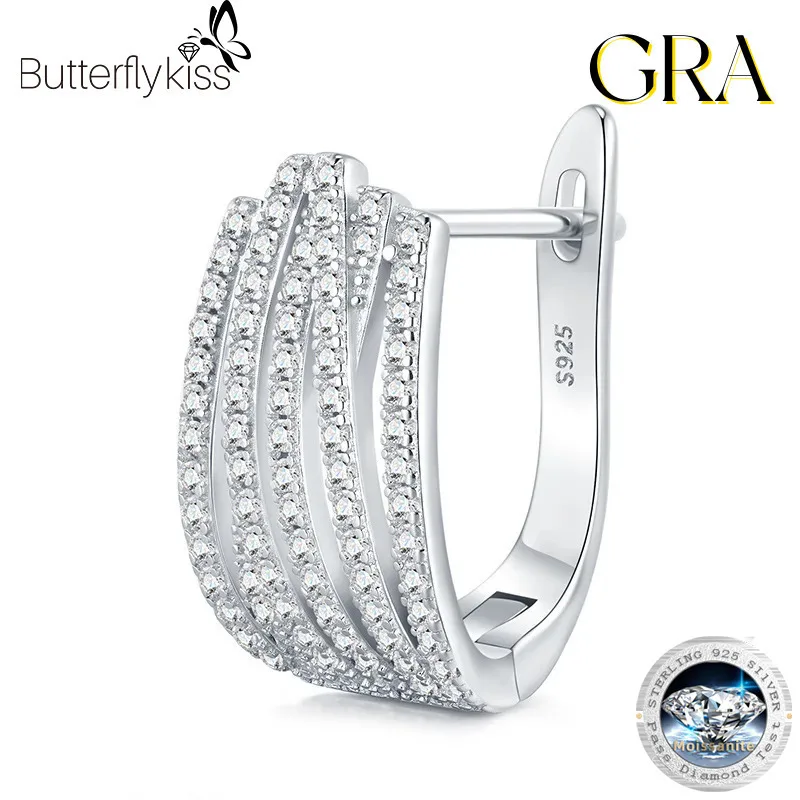 

Модные серьги Butterflykiss из серебра S925 с муассанитом, классический изысканный дизайн, серьги с дуговой волной, очаровательные женские аксессуары, ювелирные изделия для вечеринок