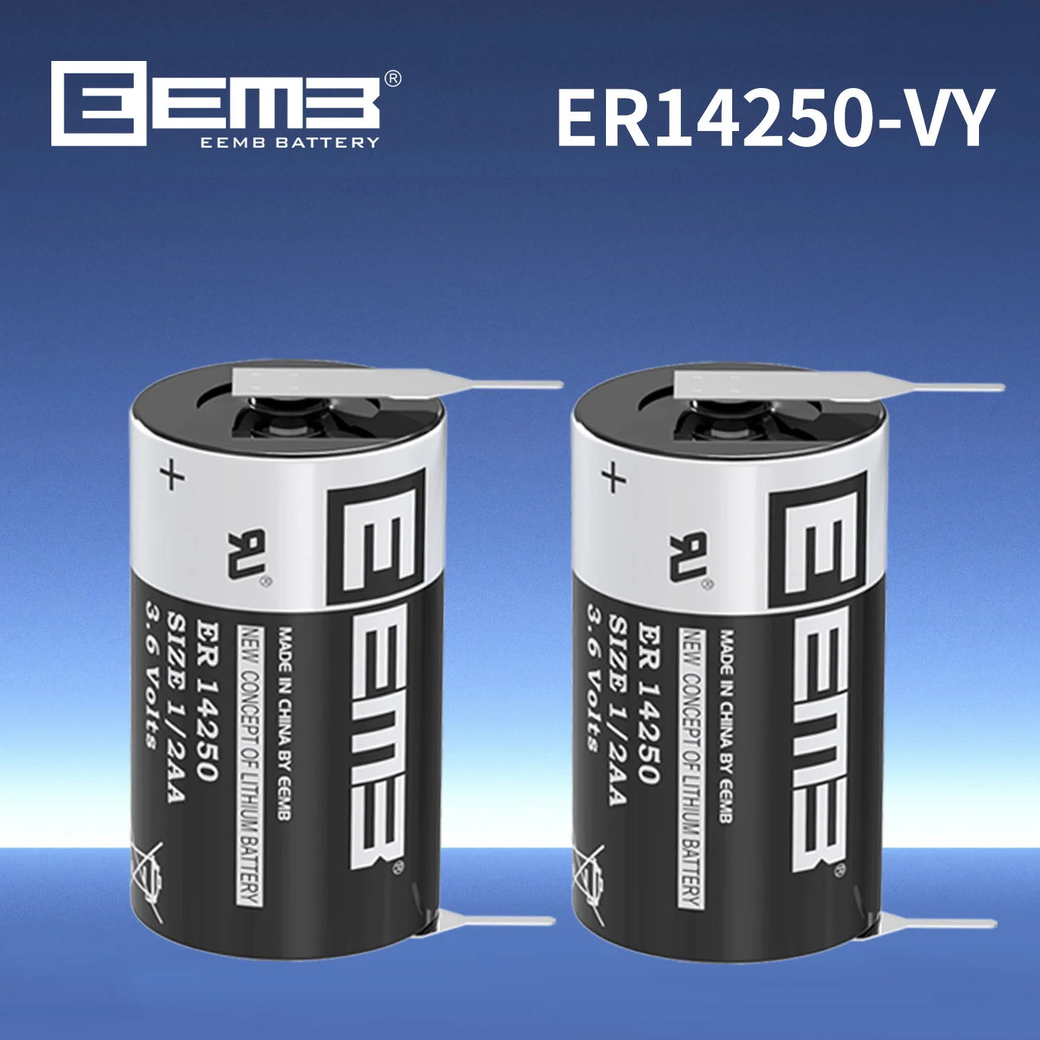 

2/10PCS EEMB 3.6V 1/2AA Lithium Battery 1200mAh ERbattery14250-VY With soldering feet Batteries Non rechargeable