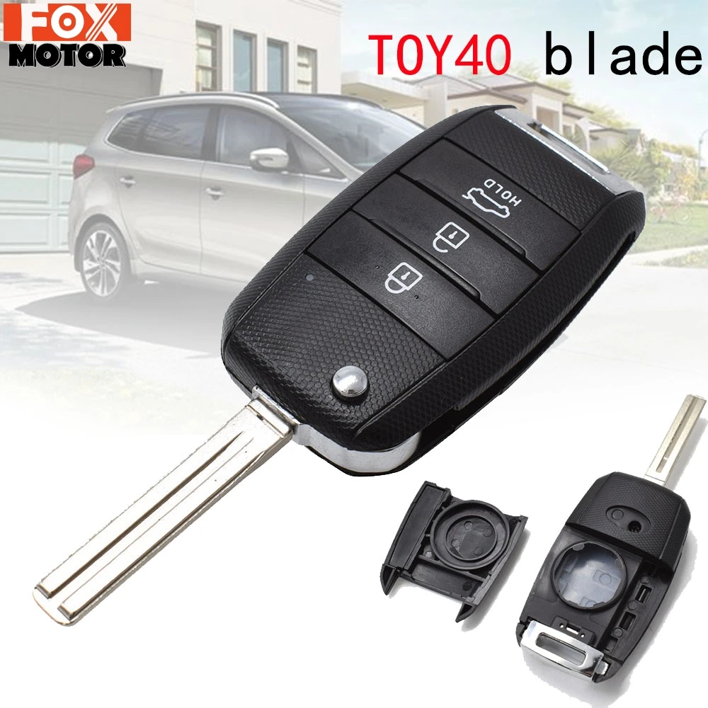 3 Button Car Remote Key Shell Fob Case For Kia Carens Ceed Stonic Optima Picanto Rio Soul Cerato Rando K3 Forte Niro Replacement