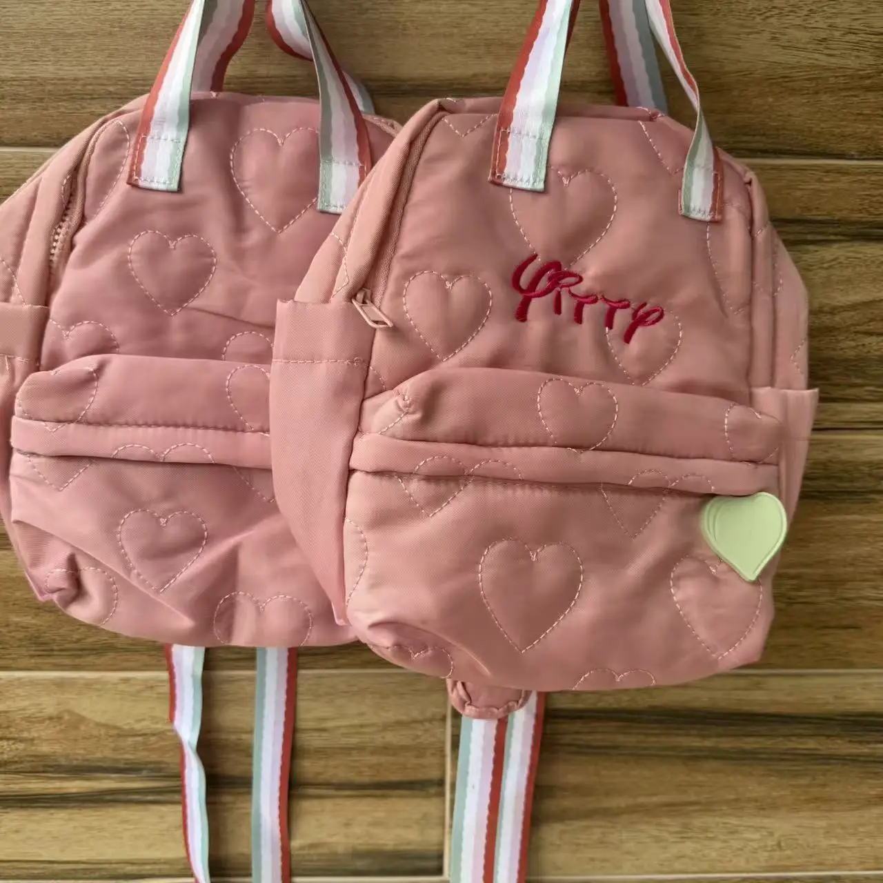High Quality Children's Bag,With Name, embroid Heart-Shaped Bag,Casual Bag,Custom Children's Back To School Gift,Christma Gift