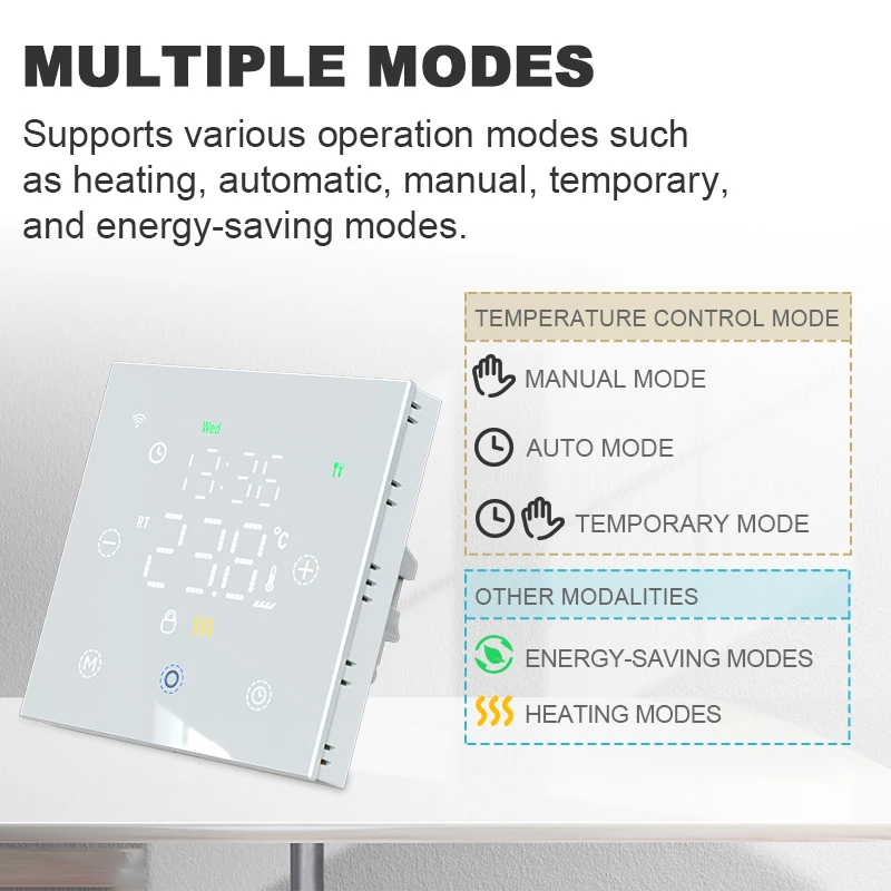 Imagem -03 - Smart Floor Heating Termostato Wifi Controlador de Temperatura Tuya Elétrico Água Caldeira a Gás Termorregulador Remoto Alexa Google