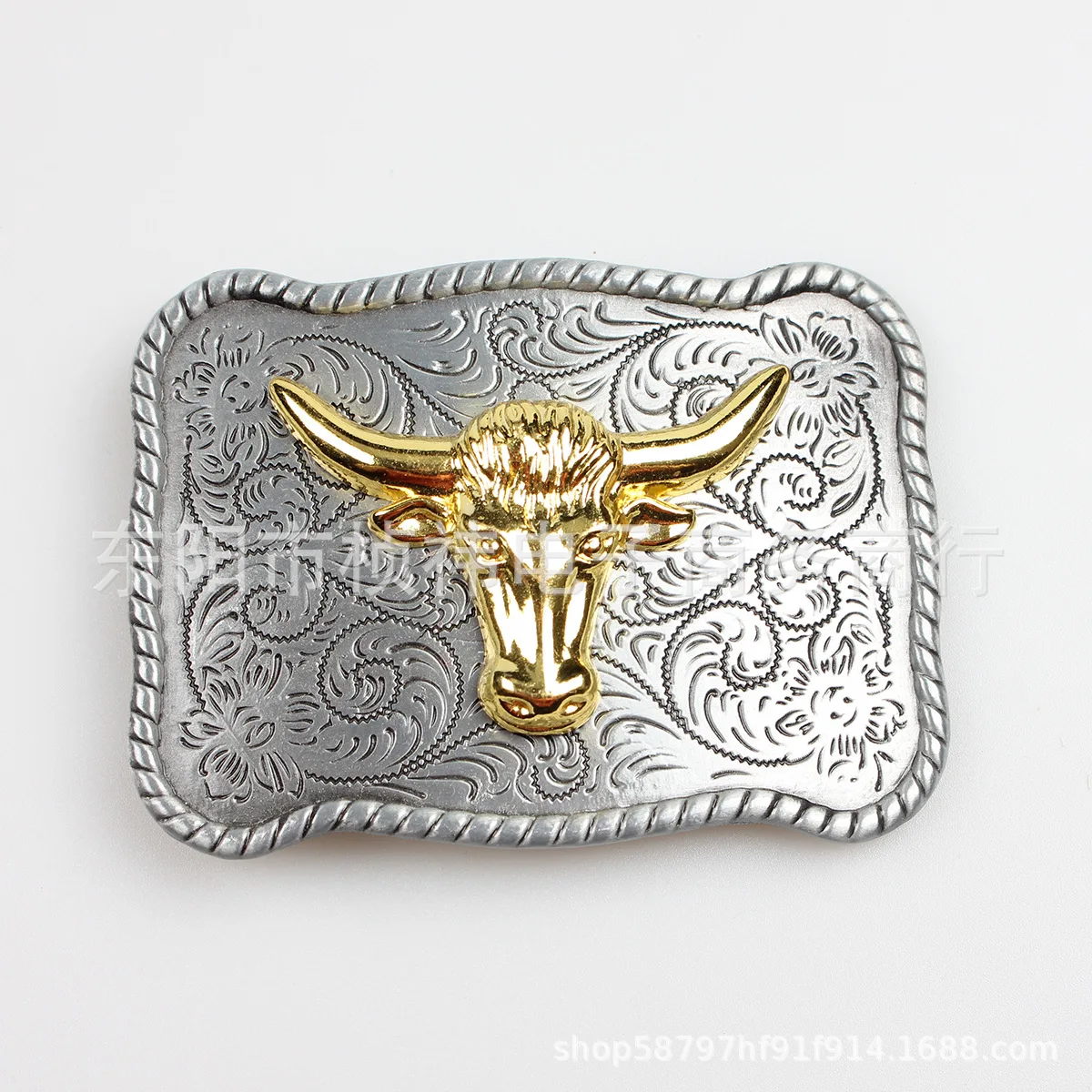 

Западная джинсовая пряжка для ремня из сплава Taurus, гладкая, с одной кнопкой