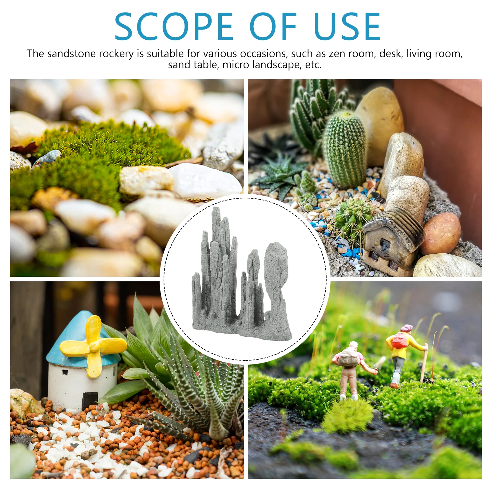 

Mini Sandstone Rockery Decorationportable Garden Miniature Ornament Zen Room Micro Landscape Accessory Home Desktop Decor