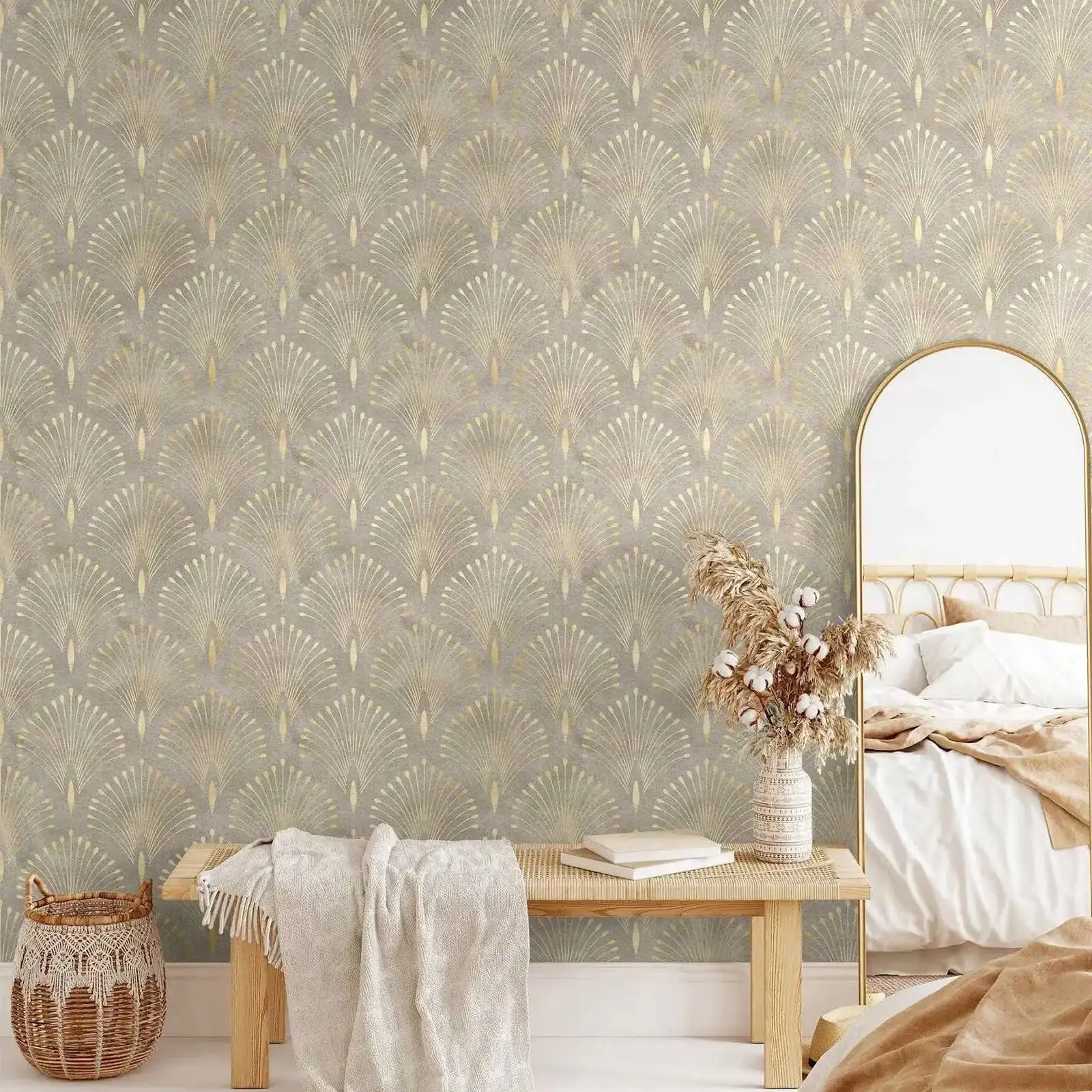 

Art Deco Wallpaper Peel and Stick,Vintage Luxury Geometric Wall Mural For Home Decoration,Self-adhesive Or Traditional Papers