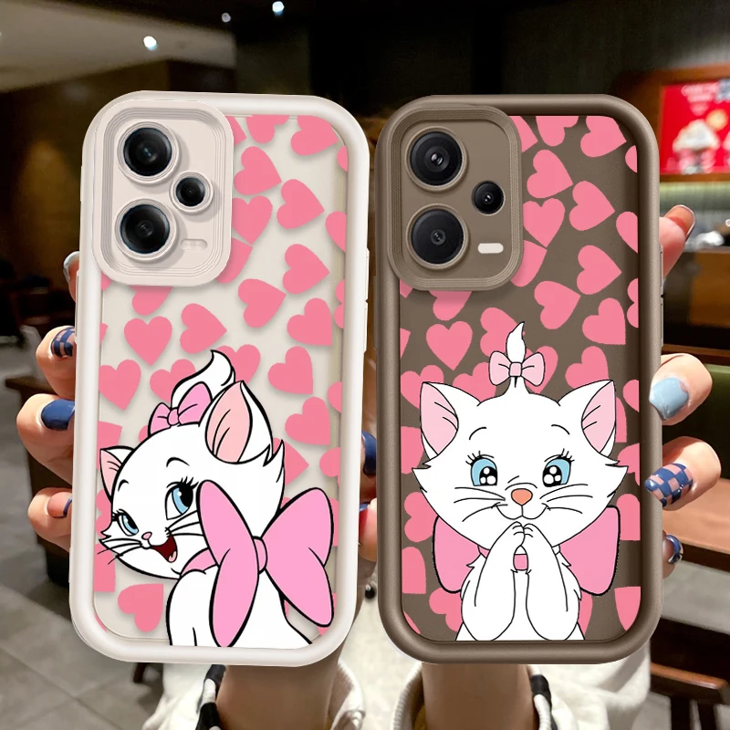 Cartoon The Aristocats Marie Cat For Redmi Note 13 12 11 10 9 Pro Plus 5G POCO F3 F4 F5 X3 X4 X5 GT Soft Eye Ladder Phone Case