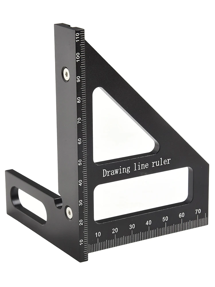 Transportador cuadrado de carpintero para carpintería, regla triangular de inglete, regla de medición de diseño multiángulo de 45/90 grados, 1 Uds.