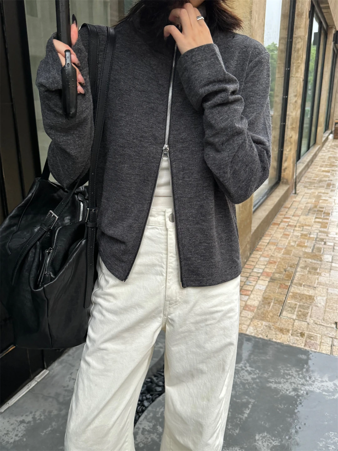 

Удобная облегающая женская верхняя одежда тройного цвета с высоким воротником и двойной молнией, простой дизайн, женская верхняя одежда премиум-класса Faion