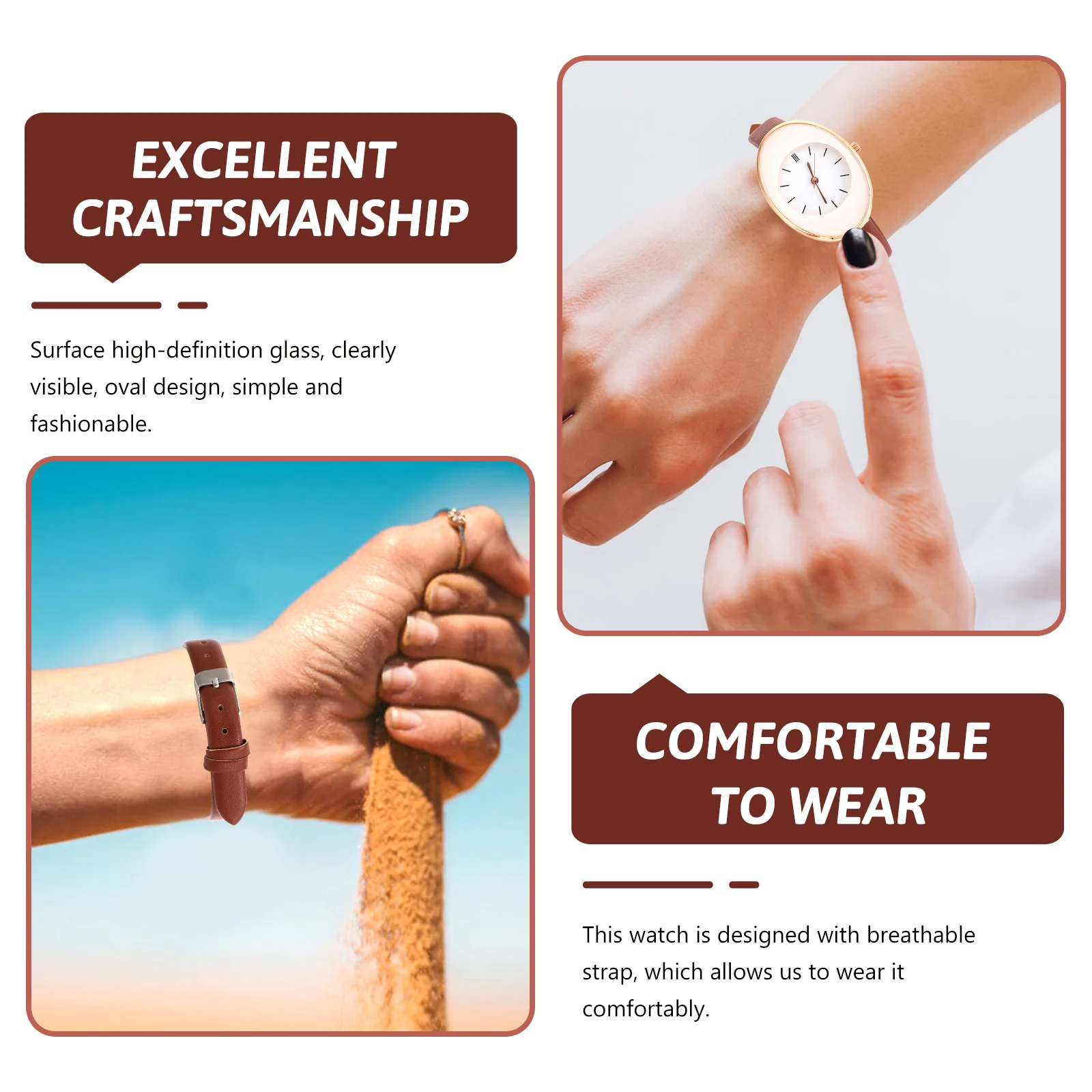 

Elegant Lady Wrist Adjustable Belt Quartz Versatile Comfortable Casual Decorative Fashionable Stylish Durable Classic Women